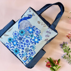 Totebag con bolsillos - Pavo real (azul marino)