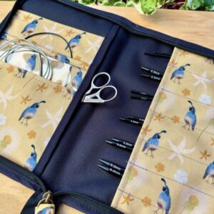 Estuche para palillos circulares - Codorniz (negro)