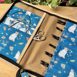 Estuche para palillos circulares - Gatito (camel)