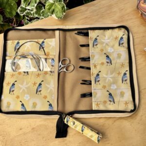 Estuche para palillos circulares - Codorniz (camel)